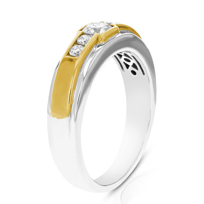 Five Diamond Two Tone Men's Ring