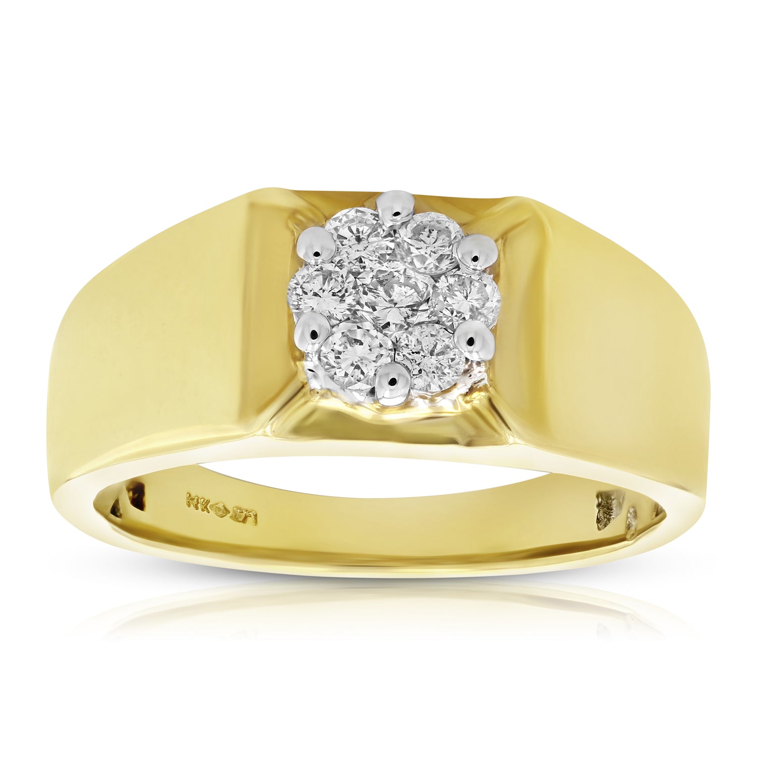 Solitaire Cluster Diamond Men's Ring