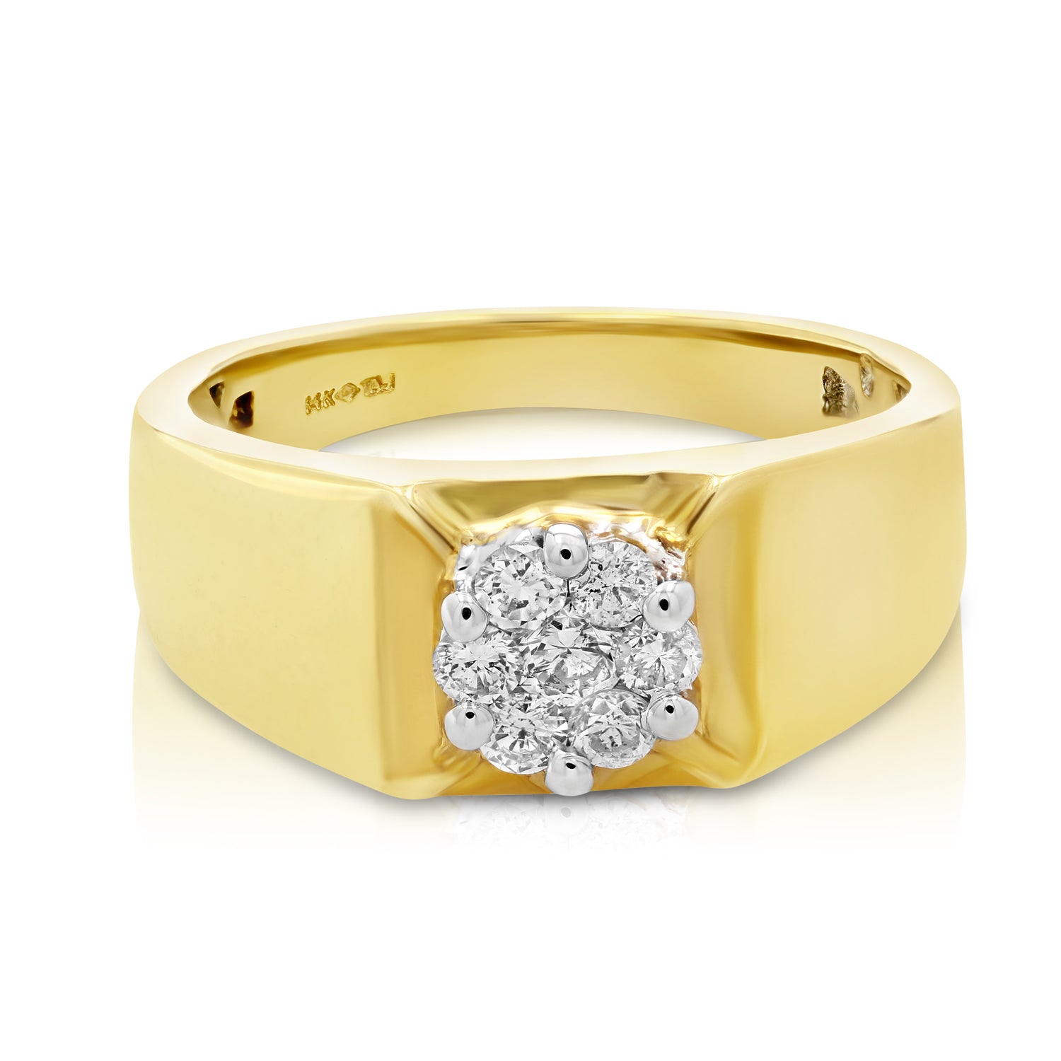 Solitaire Cluster Diamond Men's Ring