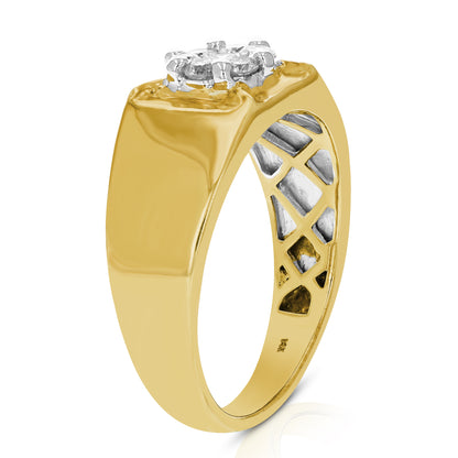 Solitaire Cluster Diamond Men's Ring