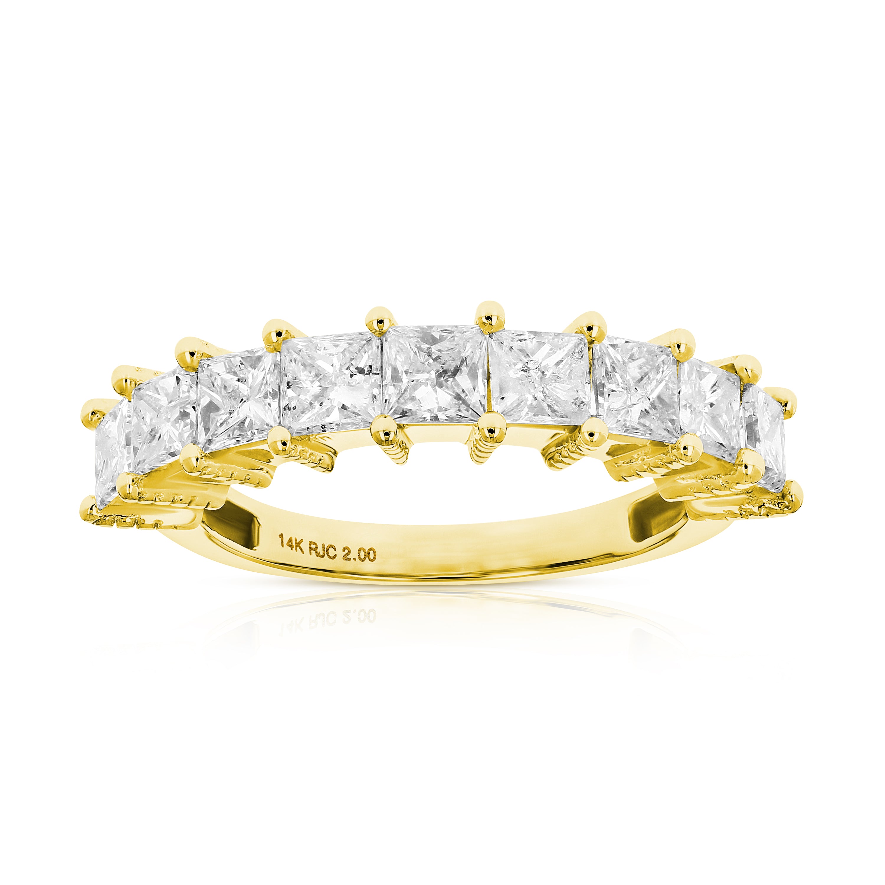 1 cttw Prong Princess Diamond Wedding Band in 14K Gold