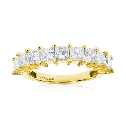 1 cttw Prong Princess Diamond Wedding Band in 14K Gold