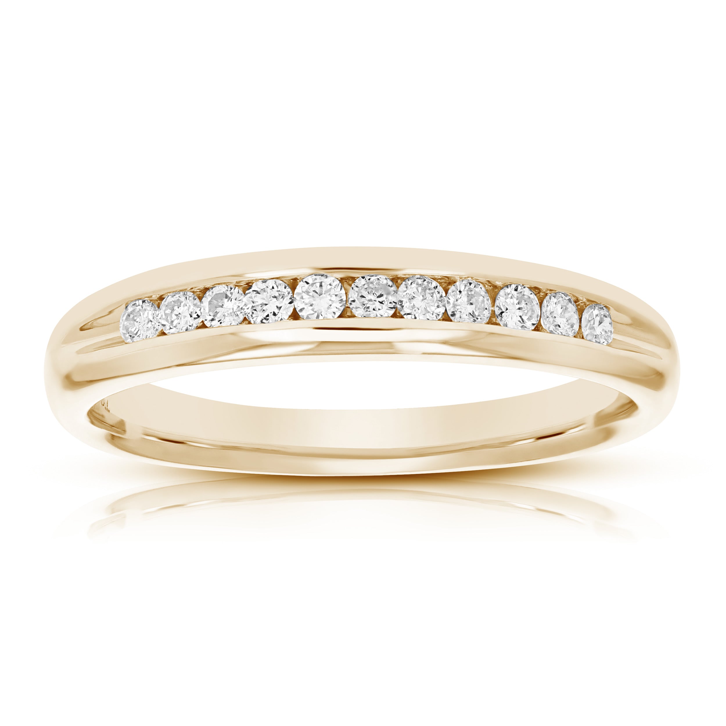 1/4 cttw to 1 cttw Diamond Channel Wedding Band in 14k Gold