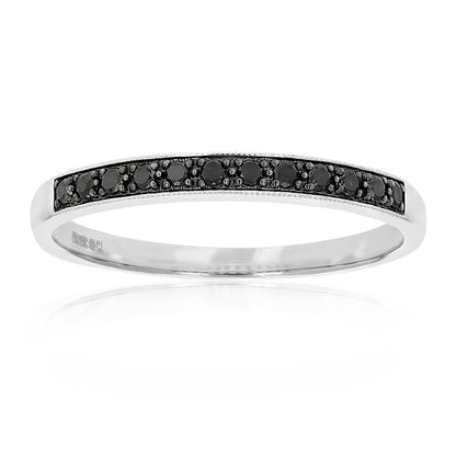 Classic Black Diamond Wedding Band