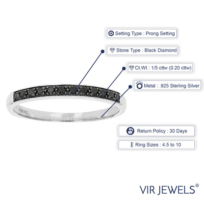 Classic Black Diamond Wedding Band