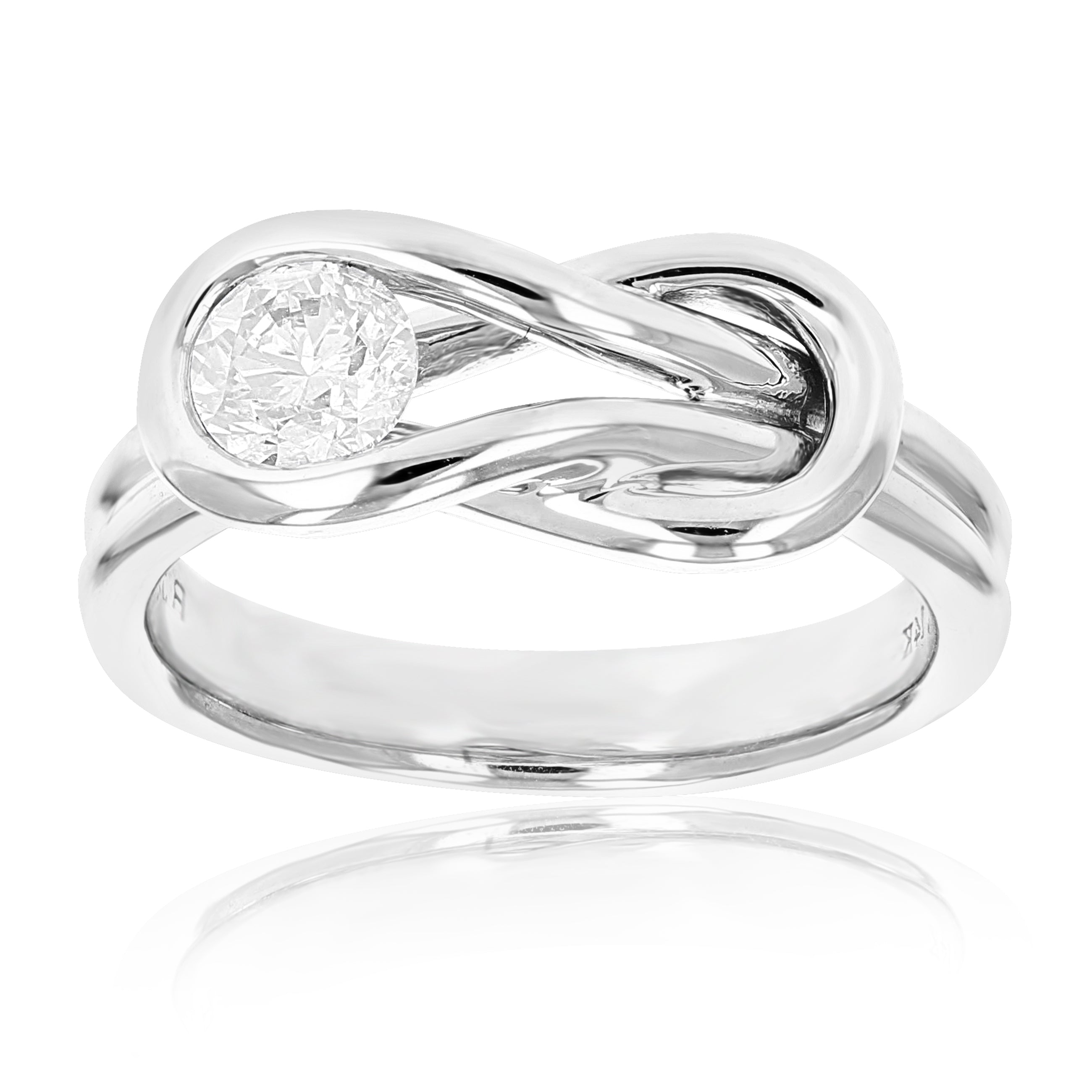 Solitaire Diamond Knot Fashion Ring