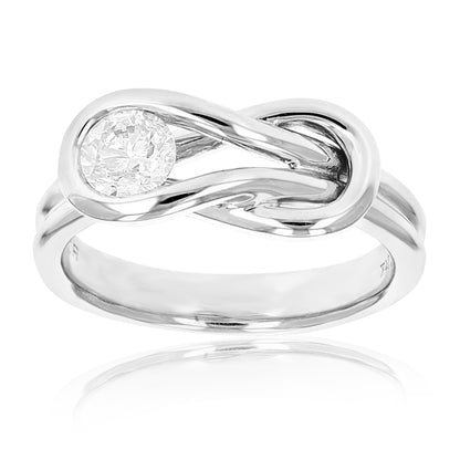 Solitaire Diamond Knot Fashion Ring