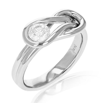 Solitaire Diamond Knot Fashion Ring