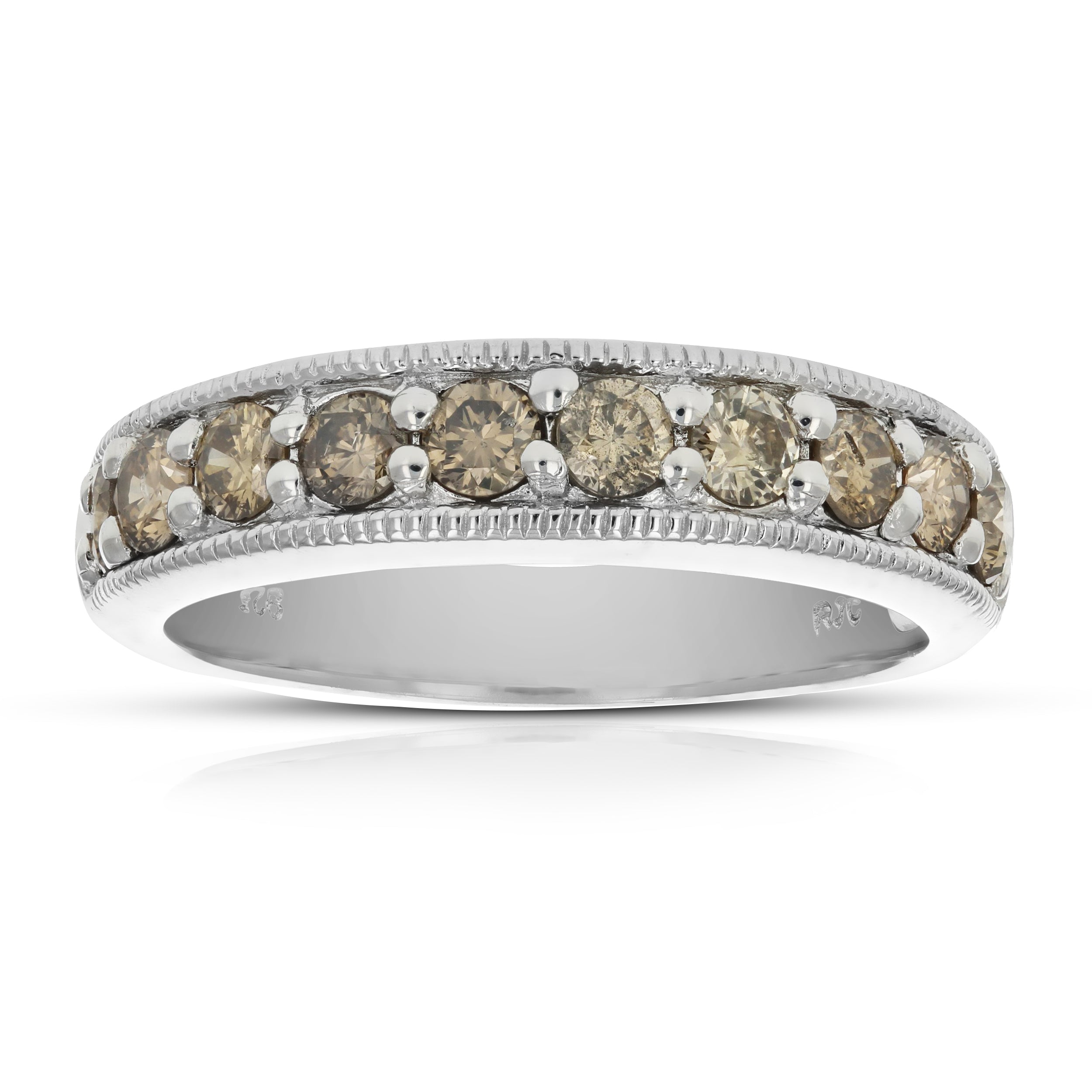 Champagne Milgrain Wedding Band