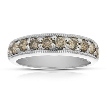 Champagne Milgrain Wedding Band