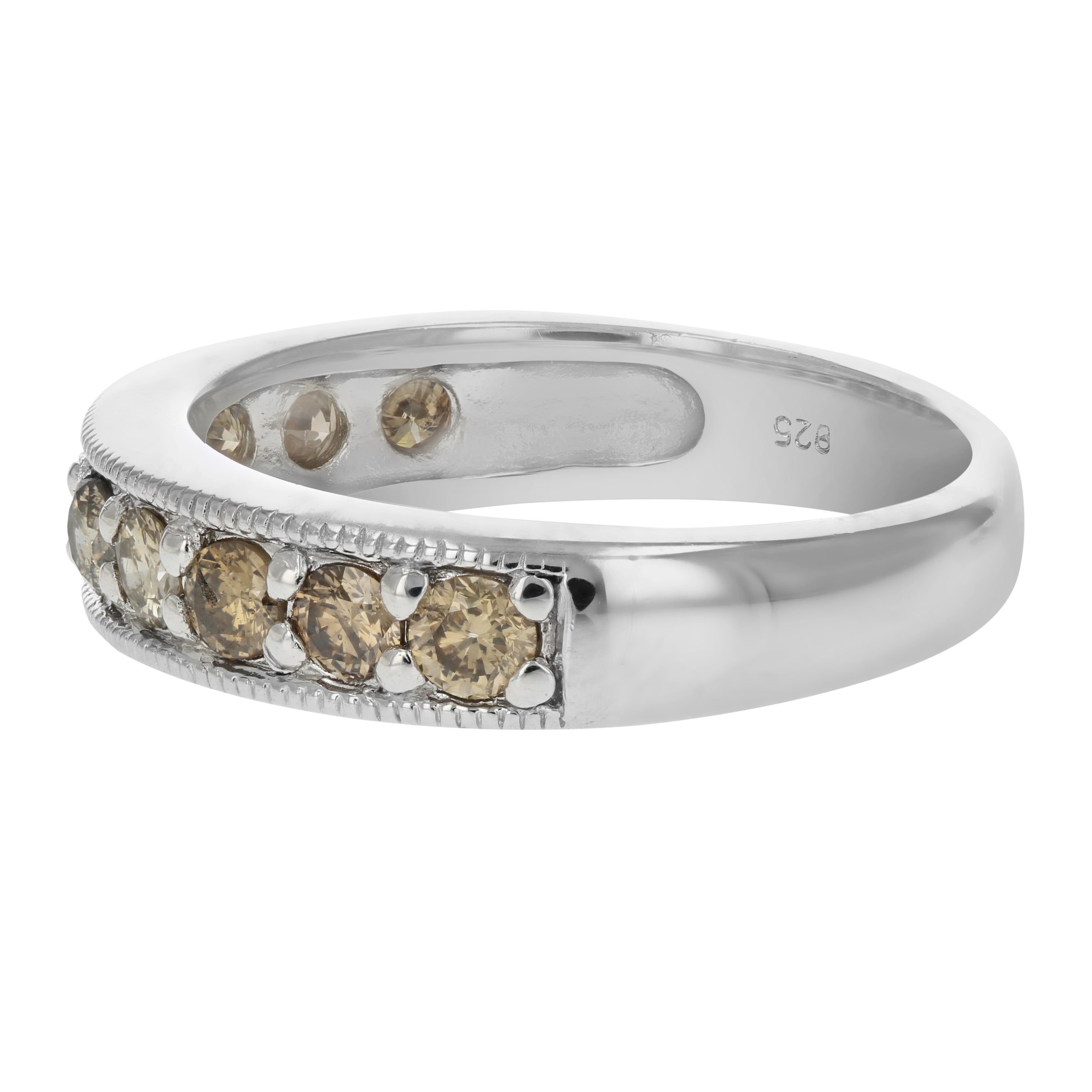 Champagne Milgrain Wedding Band