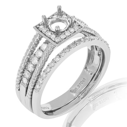 Halo Diamond Semi Mount Bridal Set