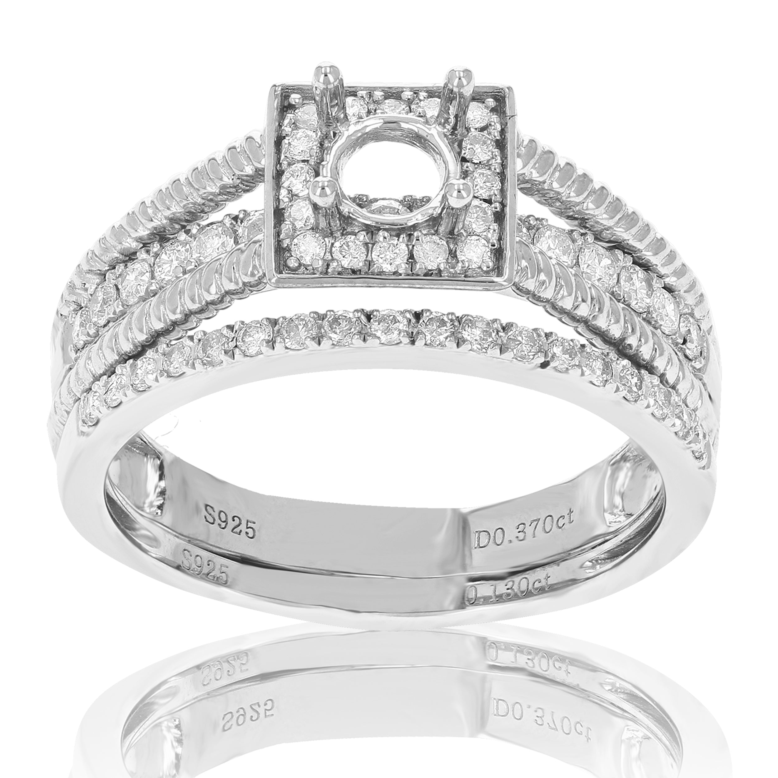 Halo Diamond Semi Mount Bridal Set