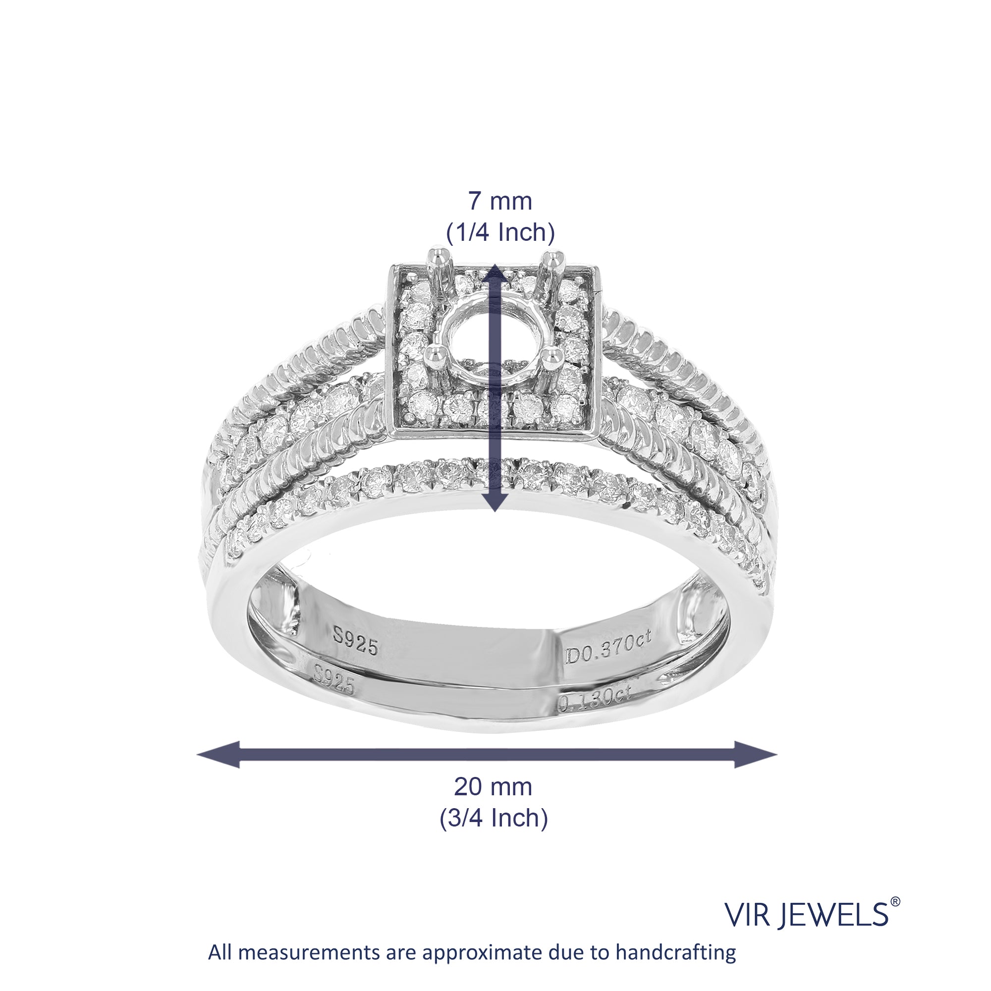 Halo Diamond Semi Mount Bridal Set