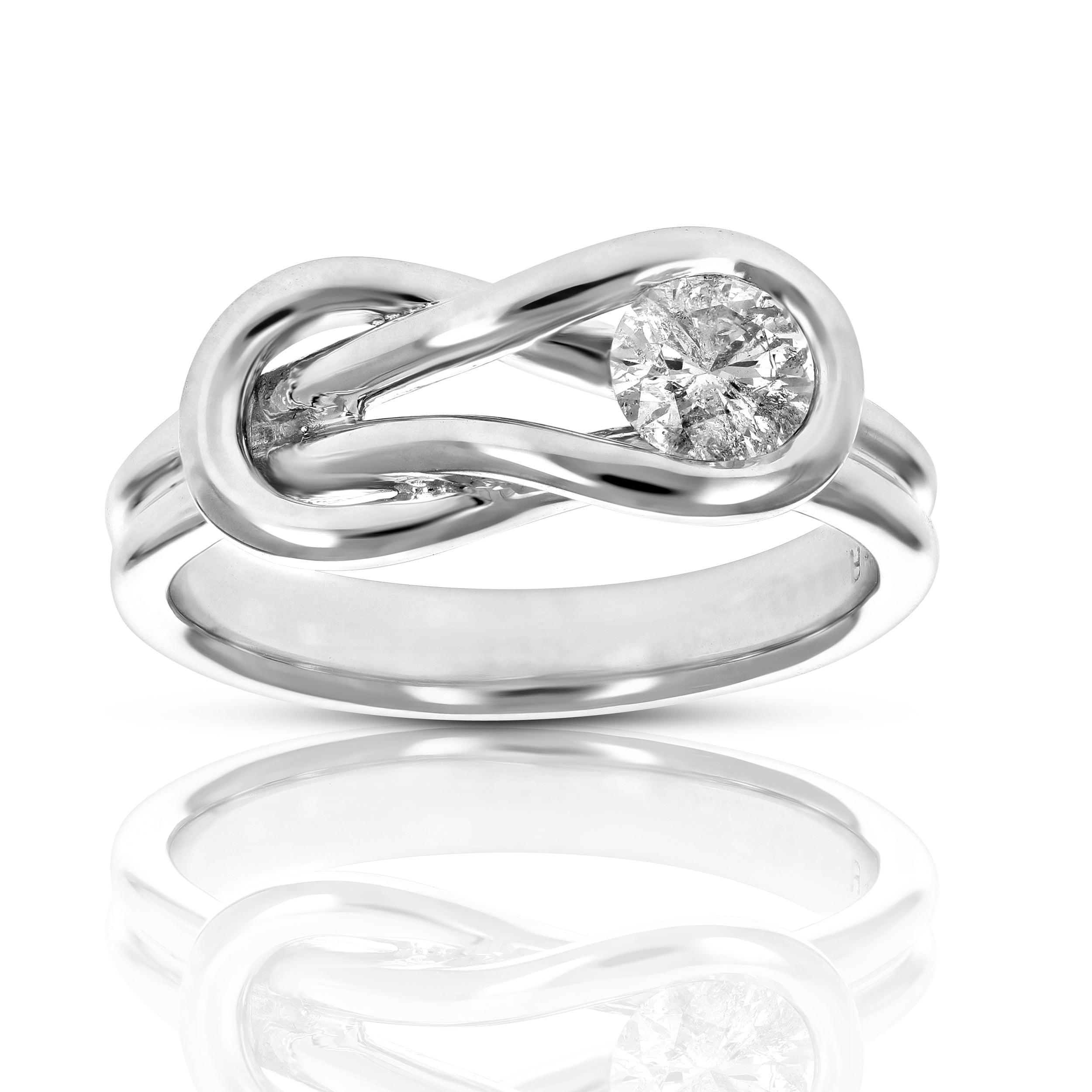 Solitaire Diamond Knot Fashion Ring