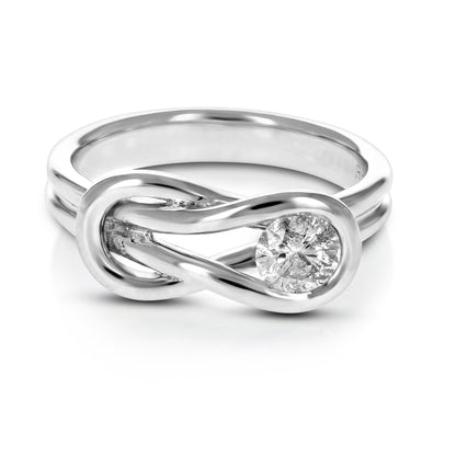 Solitaire Diamond Knot Fashion Ring