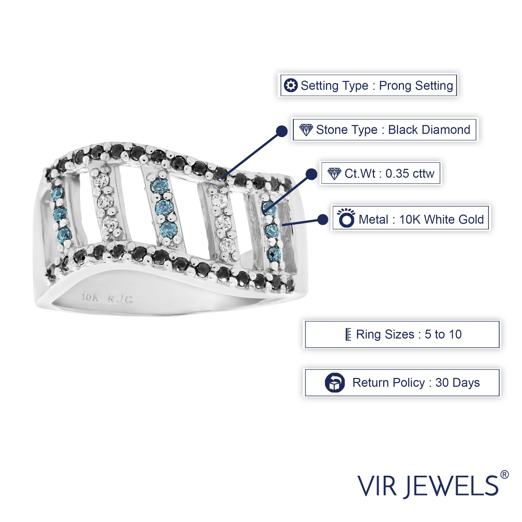 Multi Diamond Fashion Statement Band