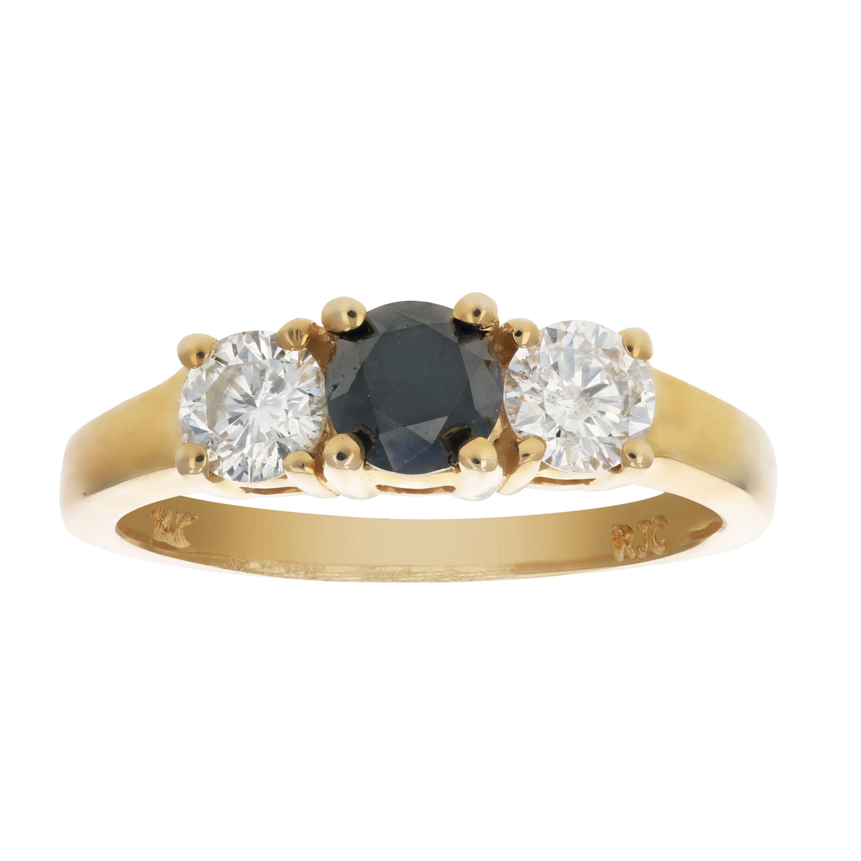 Black & White Diamond Three Stone Ring